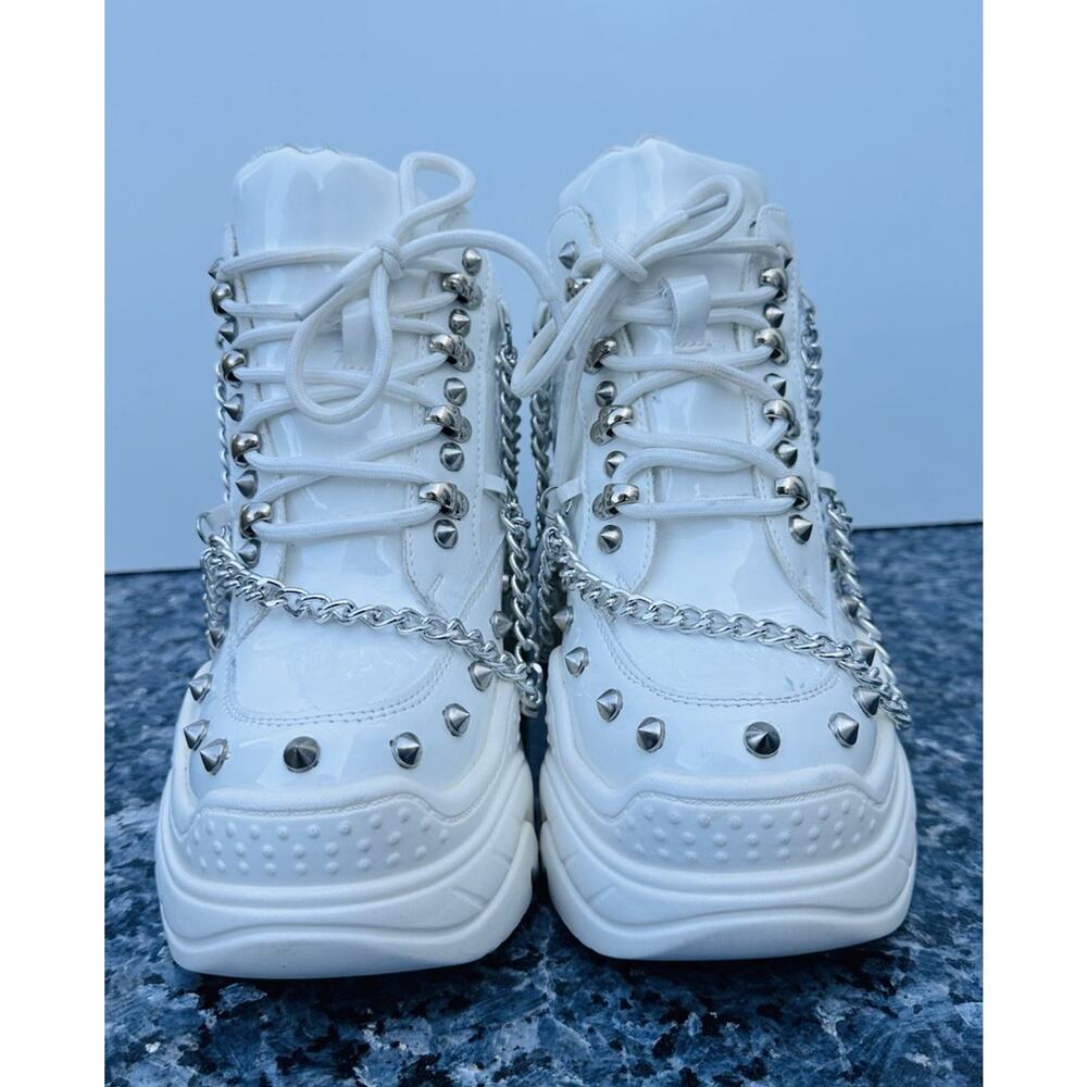 WTF By Anthony Wang Women's Size 7.5 Platform Sneakers Space Candy White